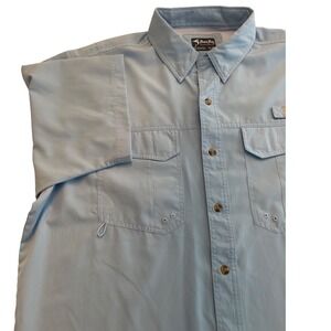 Bimini Bay Fishing Shirt Mens XL Blue Short Sleeve Button Down Performance